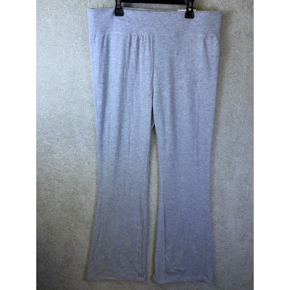 Ultra Flirt Live & Lounge Flare Pants Womens Large Gray Ribbed Waistband NEW - Picture 2 of 9
